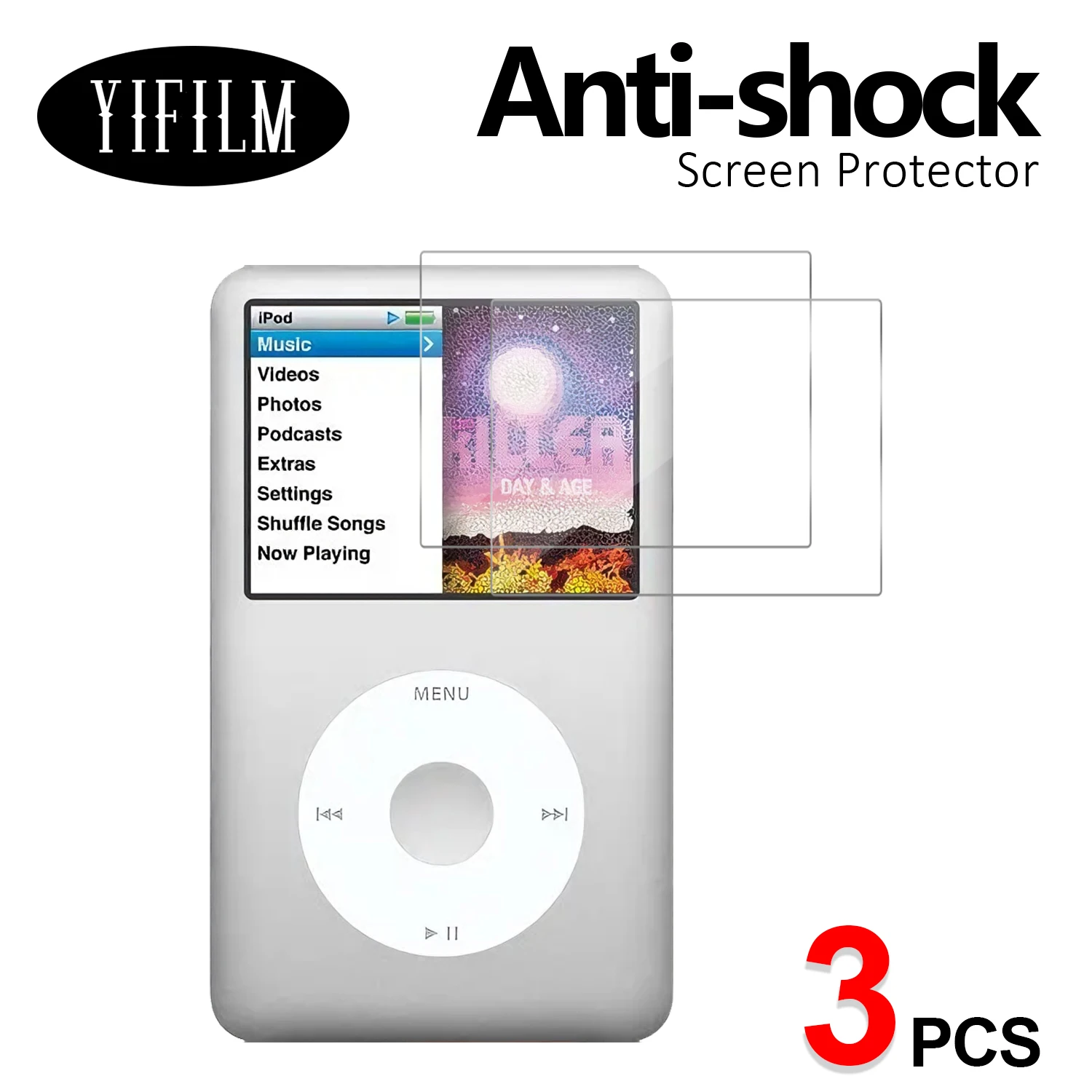 3PCS Screen Protector For IPod Music Player Classic Water-proof HD FULL Clear PET Screen Protective Film NOT Glass For Apple