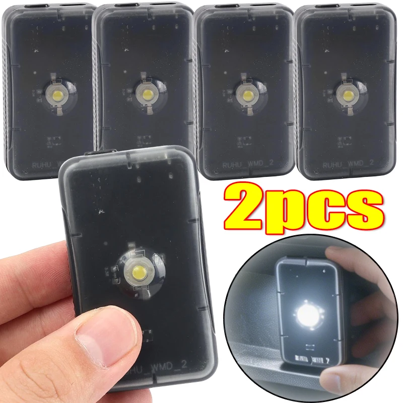 1/2pcs Multi-Functional & Portable Motorcycle Trunk Sensor Light LED Interior Light Built-in Automatic Sensing Technology Parts