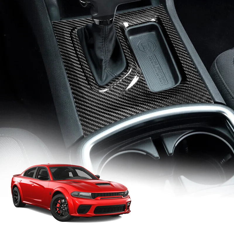 

2015-2023 For Dodge Charger Gear Shift Panel Genuine Carbon Fiber Decoration 3D Sticker