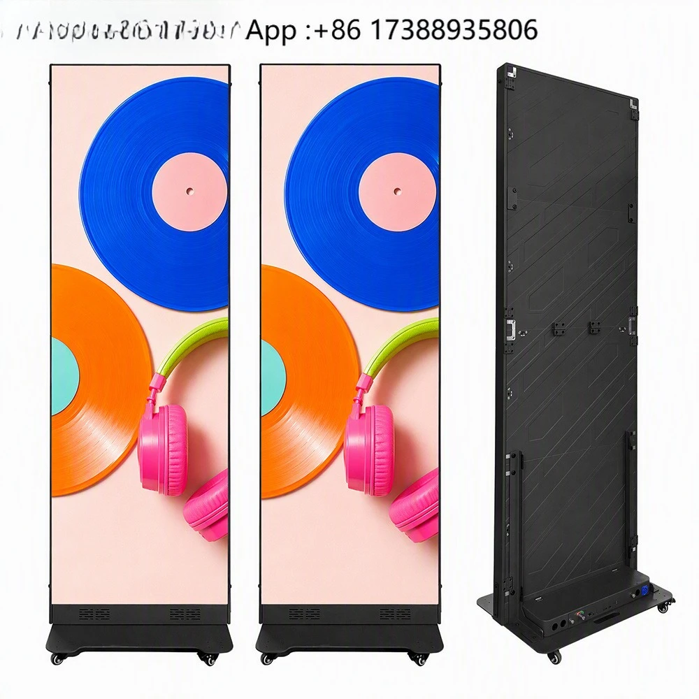 P2.5 Portable GOB Folding LED Poster Display Machine for Mall Advertising Meeting Rooms Indoor Promotion and Trade Shows HD Pro