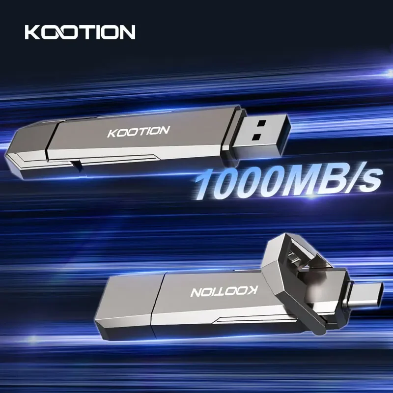 

KOOTION U52 Type C USB 3.2 Внешний твердотельный флешка 1 ТБ 512 ГБ 256 ГБ Портативный флэш-накопитель для ПК, ноутбука, iPhone 16, планшета