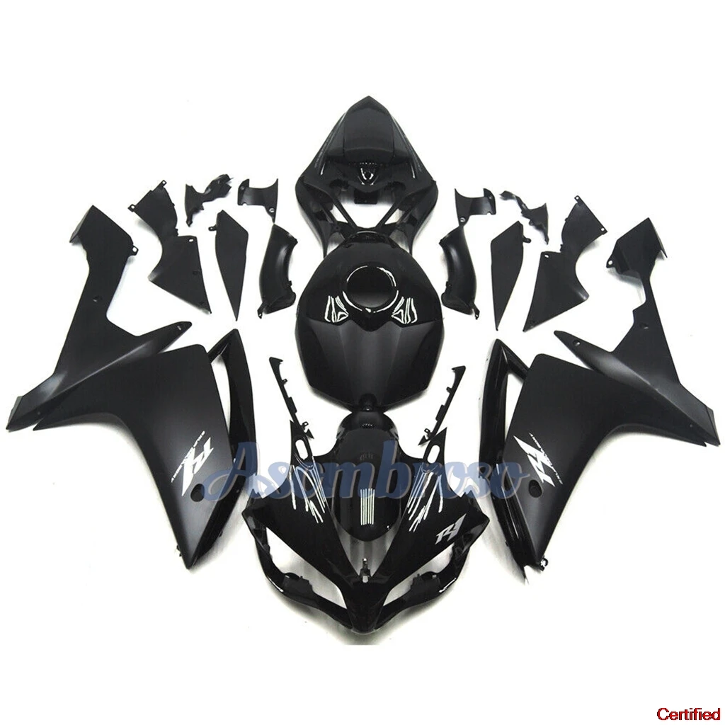 Custom Motorcycle Bodywork Set  Fit for Yamaha YZF R1 2007 2008 New ABS Fairing kit Plastic Shell  YZF1 08 07 Glossy black