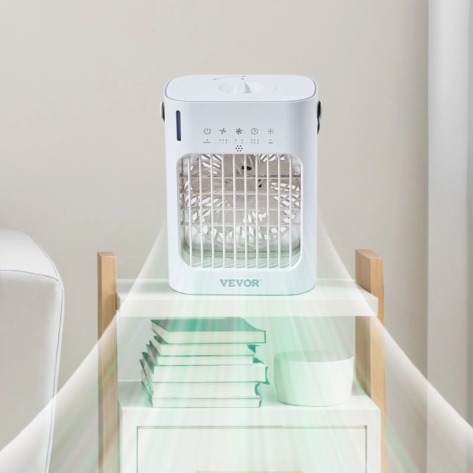 

Портативный кондиционер 4-в-1 с испарительным охлаждением и резервуаром для воды 700 мл