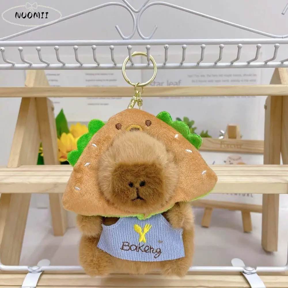

Creative Soft Baking Capybara Key Ring Funny Cartoon Doughnut Animal Pendant Furry PP Cotton Plush Doll Keychain Gifts