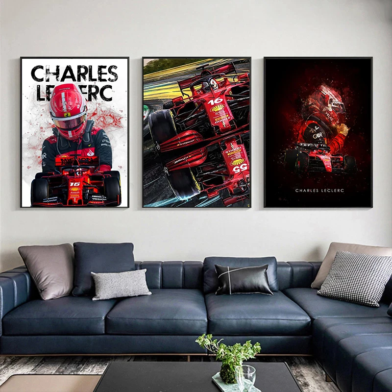 Abstract Posters and Modern Painting F1 Charles Leclerc Poster Prints Canvas Wall Art Pictures for Home Living Room Cuadros