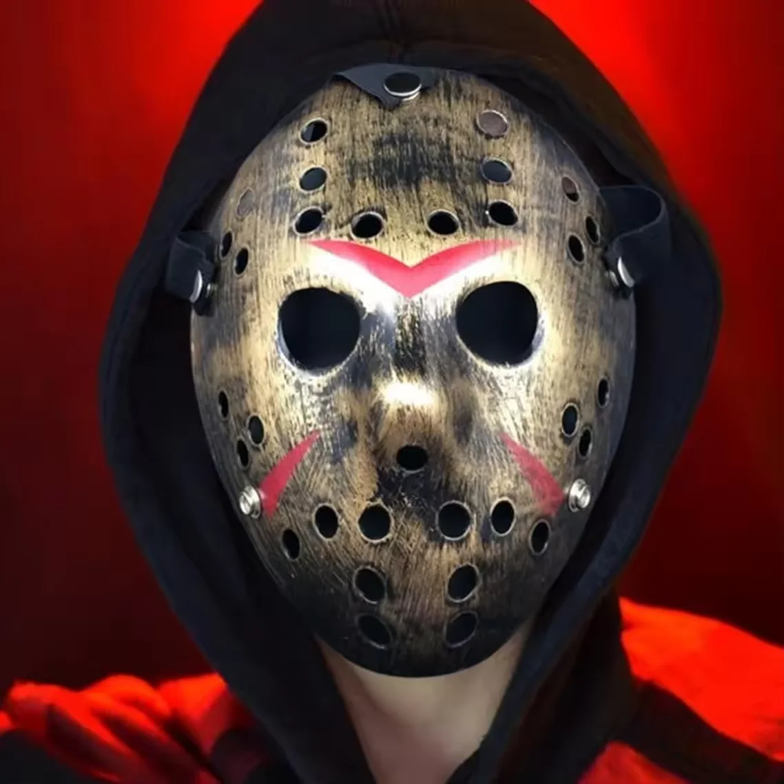 Maska Hokejowa Jason Voorhees Piątek Trzynastego Horror Straszna Maska Halloween Party Cosplay Maski dla Dorosłych Mężczyzn Halloween Gif