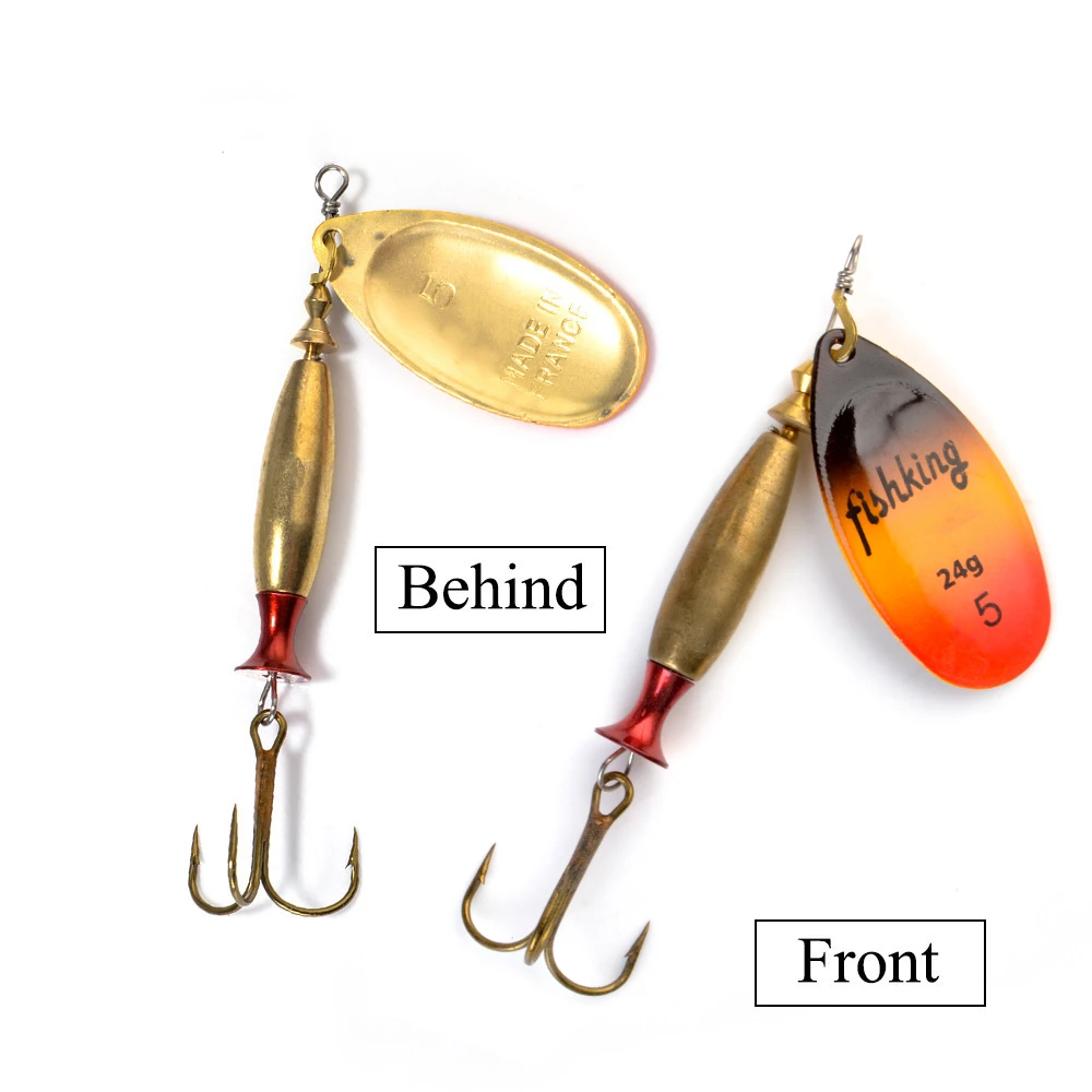 Long Cast Spinner Bait Fishing Lure 4#-18g 5#-24g Rotating Metal Spinbait Spoon Lures pike With Treble Hooks fishing Accessories