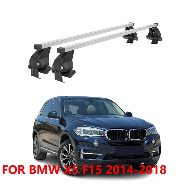 For BMW X5 F15 2014-2018, Smooth Steel Gray Roof Rack Cross Bars Luggage Carrier