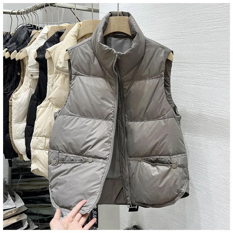 Women Autumn Winter Down Cotton Vest Jacket 2025 New Women Loose Stand Collar Vest Coat Women Short Vest Jacket Cotton Waistcoat 125 S73cbf11e6e804b5ca95da29e22eeb8e6t