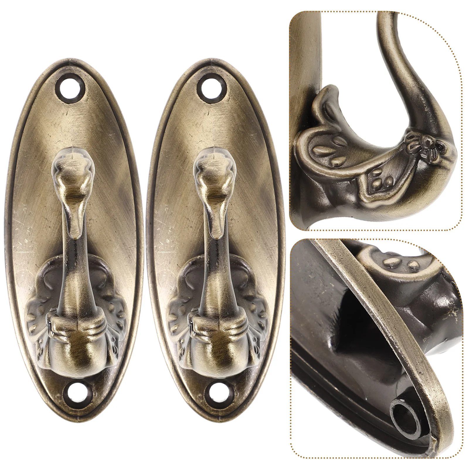 

Pair of Bronze Swan Style Decorative Curtain Holdbacks Tiebacks for Drapery Curtains Classic Elegant Room Accessory