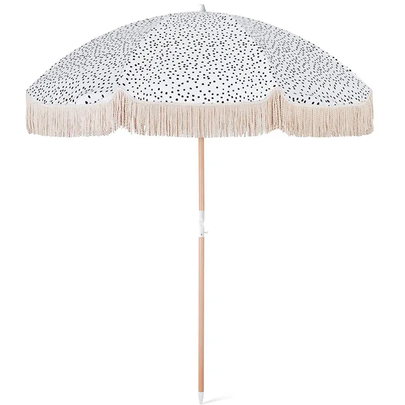 

Outdoor beach parasol spotted pattern straight edge sun umbrella can print logo swimming pool courtyard sunshade photo decoratio
