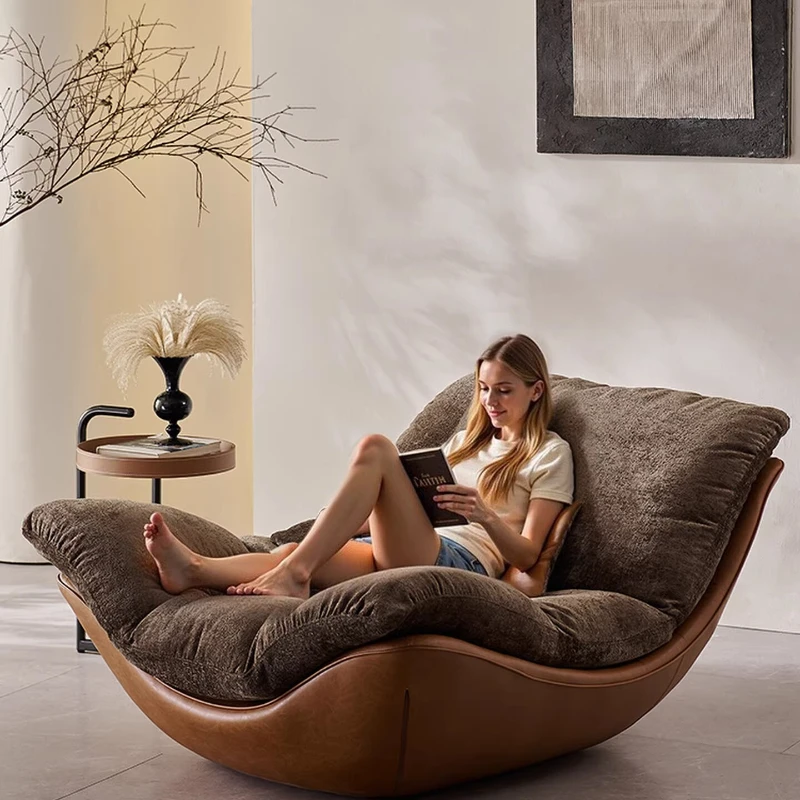 

Nordic designer creative modern minimalist living room leisure chair sofa recliner lazy sofa bedroom senior chair