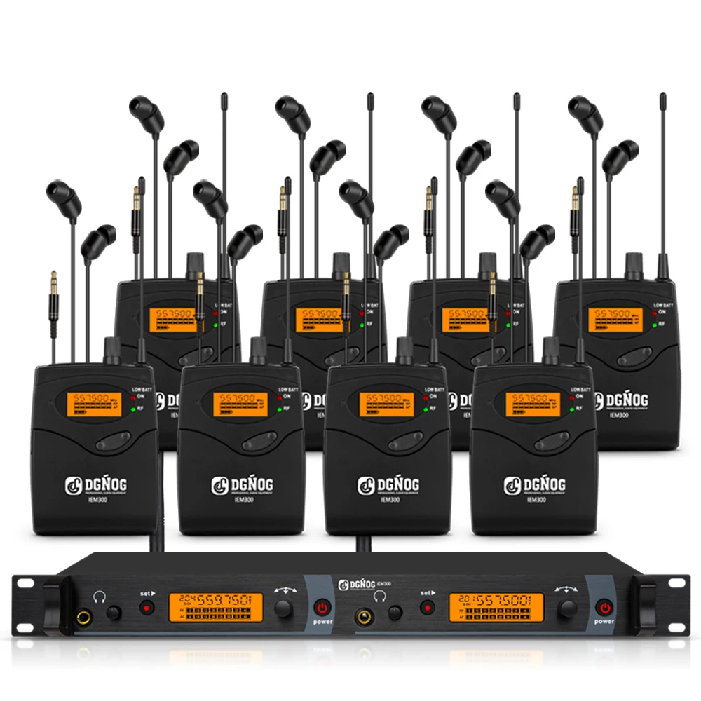 2-kanaals draadloos in-ear monitoringsysteem DGNOG IEM300 40 instelbare UHF-frequenties 300ft IEM Stage Return voor zangergroepen