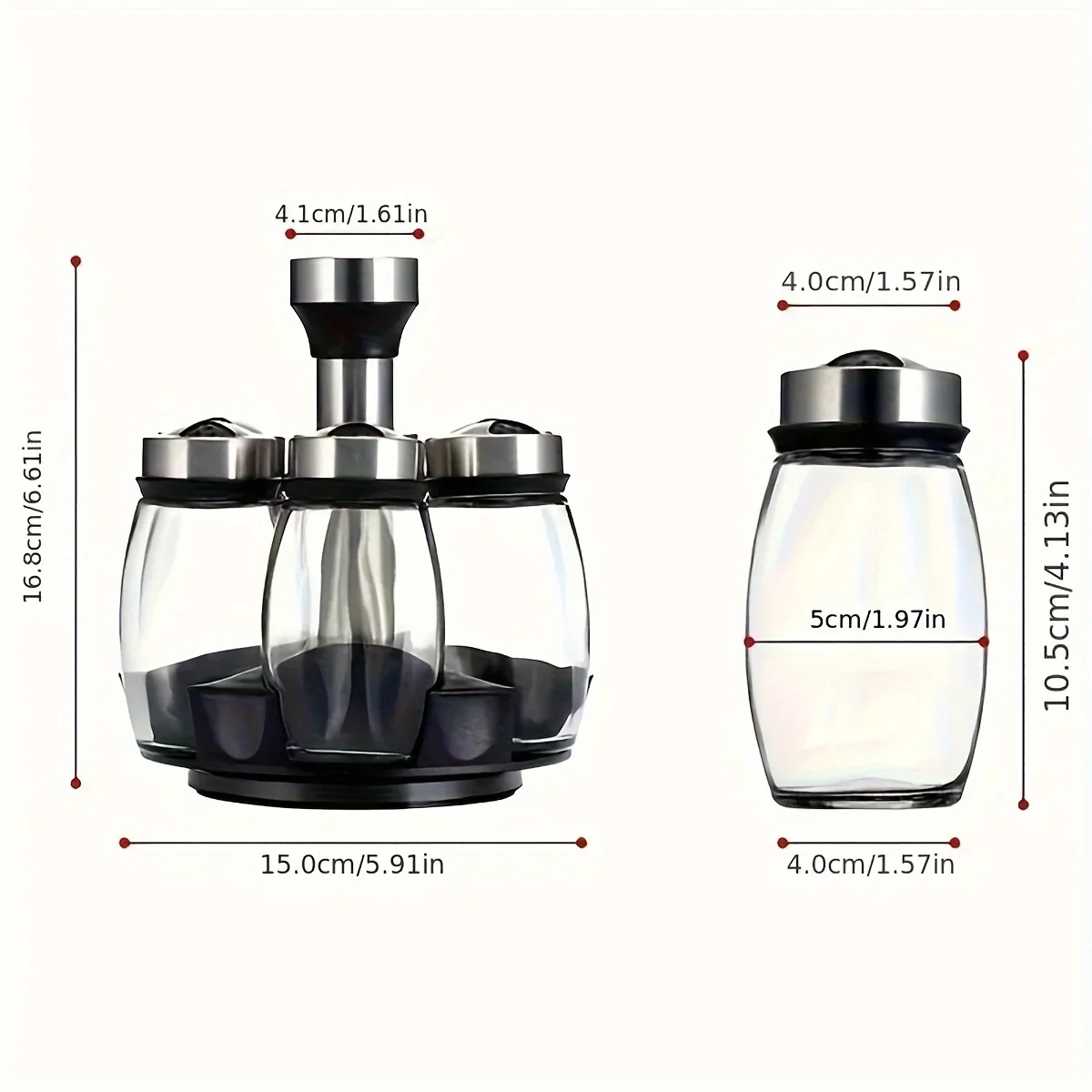 Nice 1/7pcs Spice Jar Set Rack Glass Organizer Rotating Glass Seasoning Sugar Pepper Bottles Salt Shakers Holder Kitchen Storage