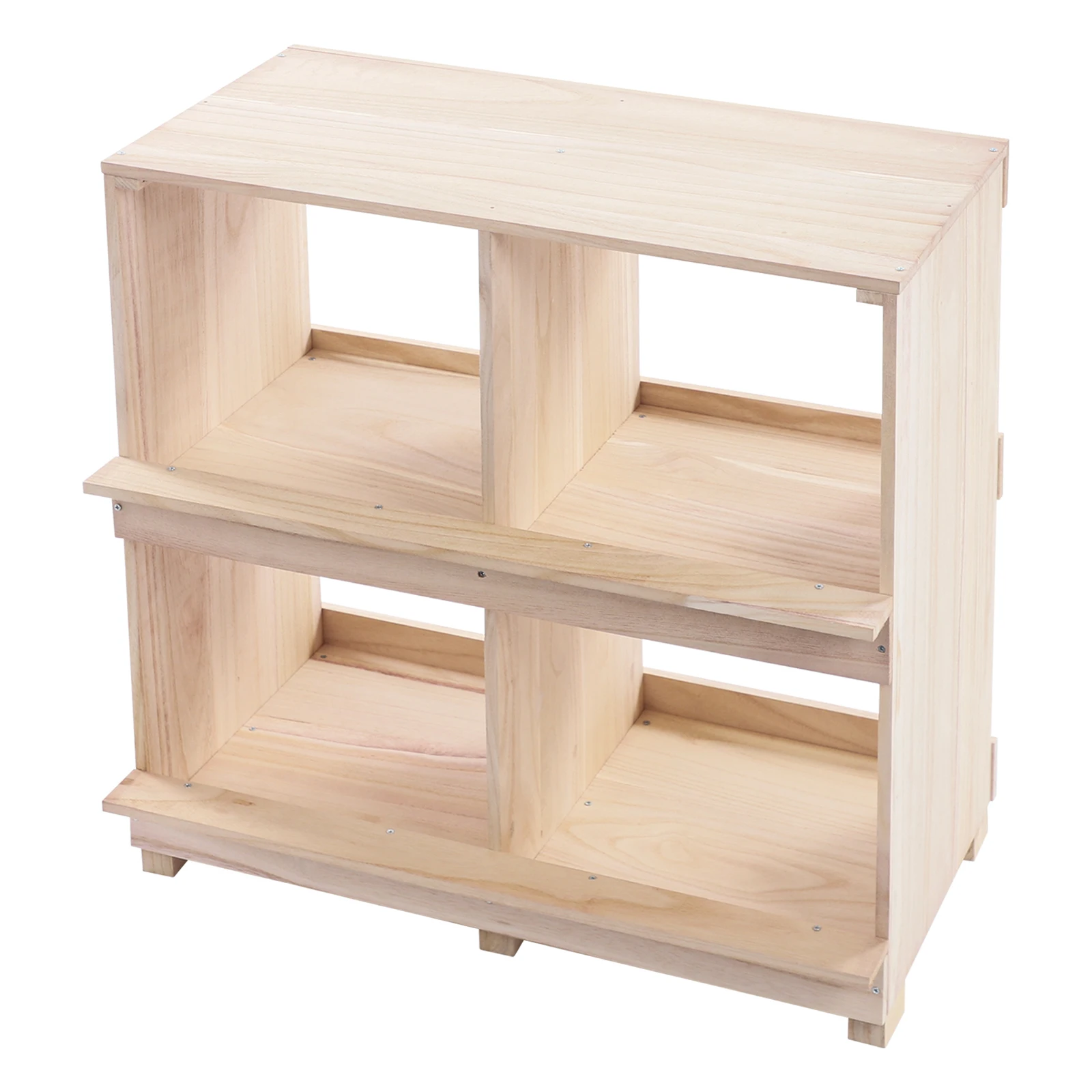 Scatole per la posa di polli a colori da 25,39 * 14,25 * 26,1 pollici, scatola per nidificazione a 4 fori, scatole per nidificazione in legno a 4 scomparti per polli