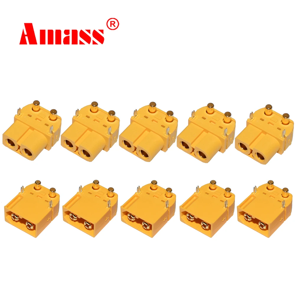 Amass XT60PW conector XT60PW enchufe modelo Horizontal batería Lipo macho hembra conector PCB enchufe de placa para batería RC Quadcopter