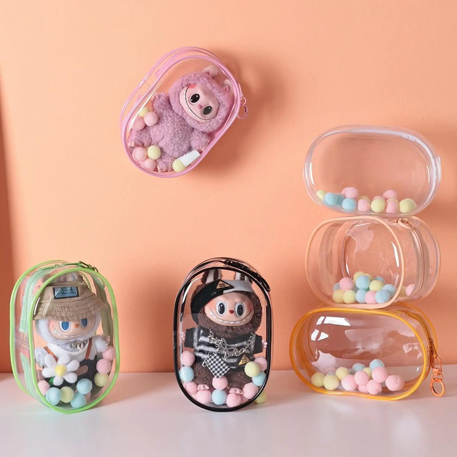 Bolsa de Almacenamiento Transparente de PVC para Muñecas, Estuche Protector Contra el Polvo, Organizador Colgante para Ropa y Accesorios de Muñecas Monster High