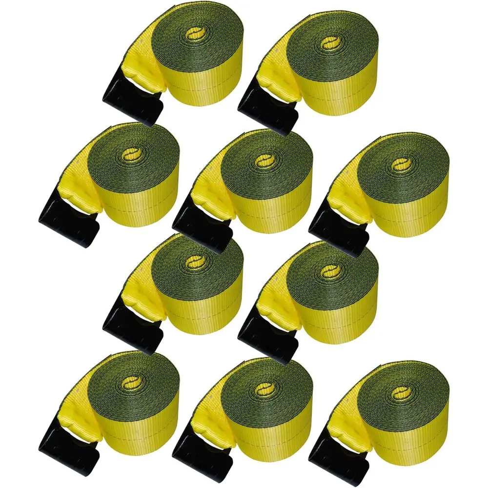 4 x 30ft Heavy-Duty Winch Strap Set with Latch Hook, 6000 lbs Capacity, 10-Pack