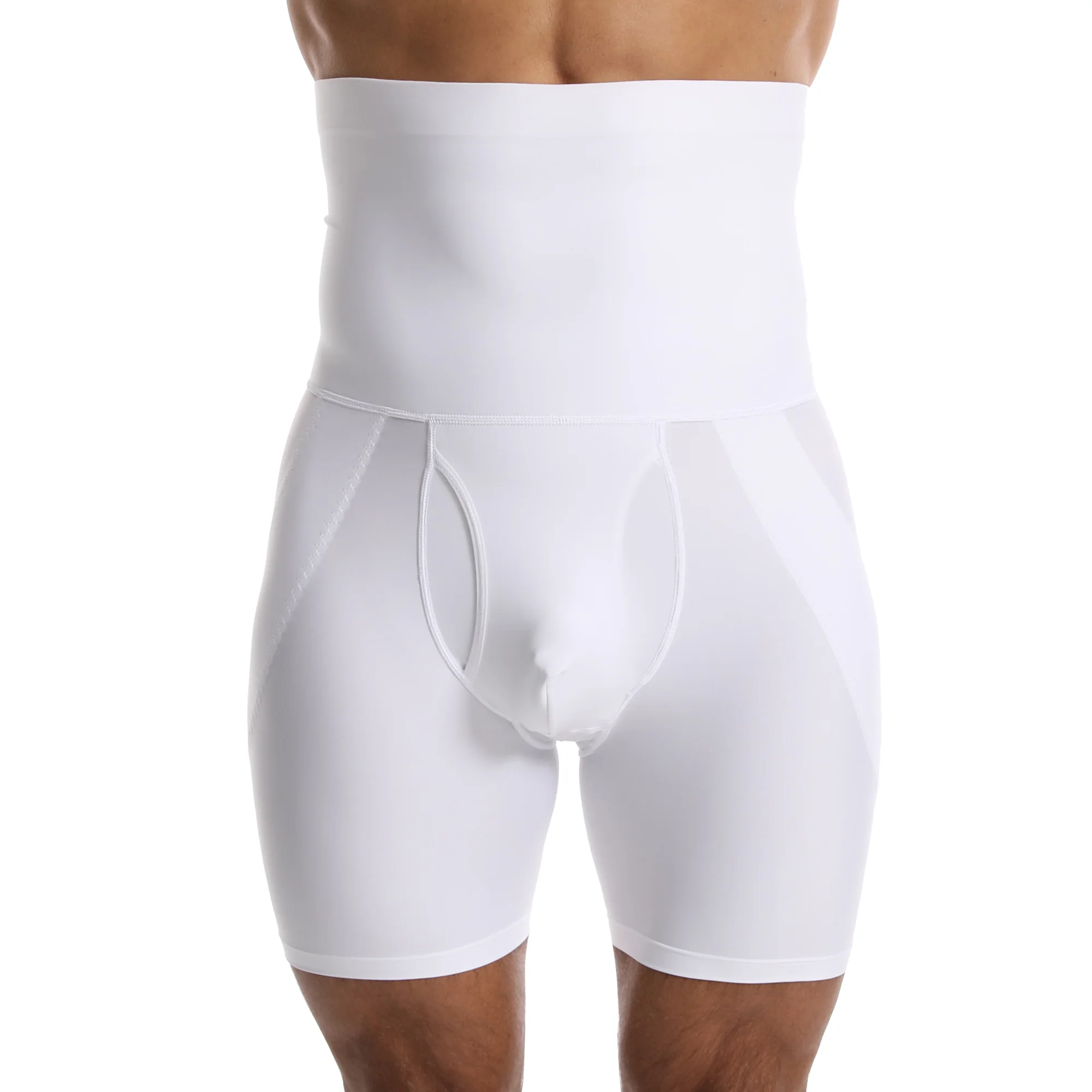 Men's High Waisted Hip Control Shapewear Boxer Briefs Tight Compression Shaping Shorts For Fitness Daily Casual