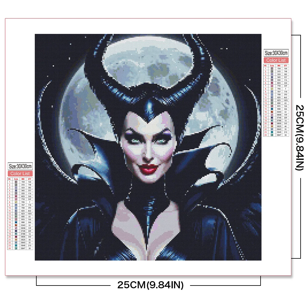 Disney Cartoon DIY Diamond Painting Maleficent Mosaic Crafts Art Supplies Villains Embroidery Moon Full Kits Wall Art Decor