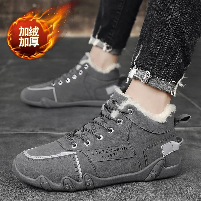 Boots Winter Men Ankle Boots Winter Boots for Men Snow Cotton-padded Shoe Casual Sneaker Sport and Leisure Loafers Male Sneakers