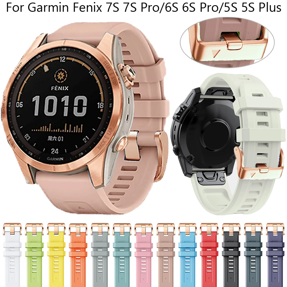 

20mm Silicone Band For Garmin Fenix 7S 6S Pro 5S Plus Strap Replacement Watchband Woman Men For Fenix 7s 6s 5s Watch Bracelet