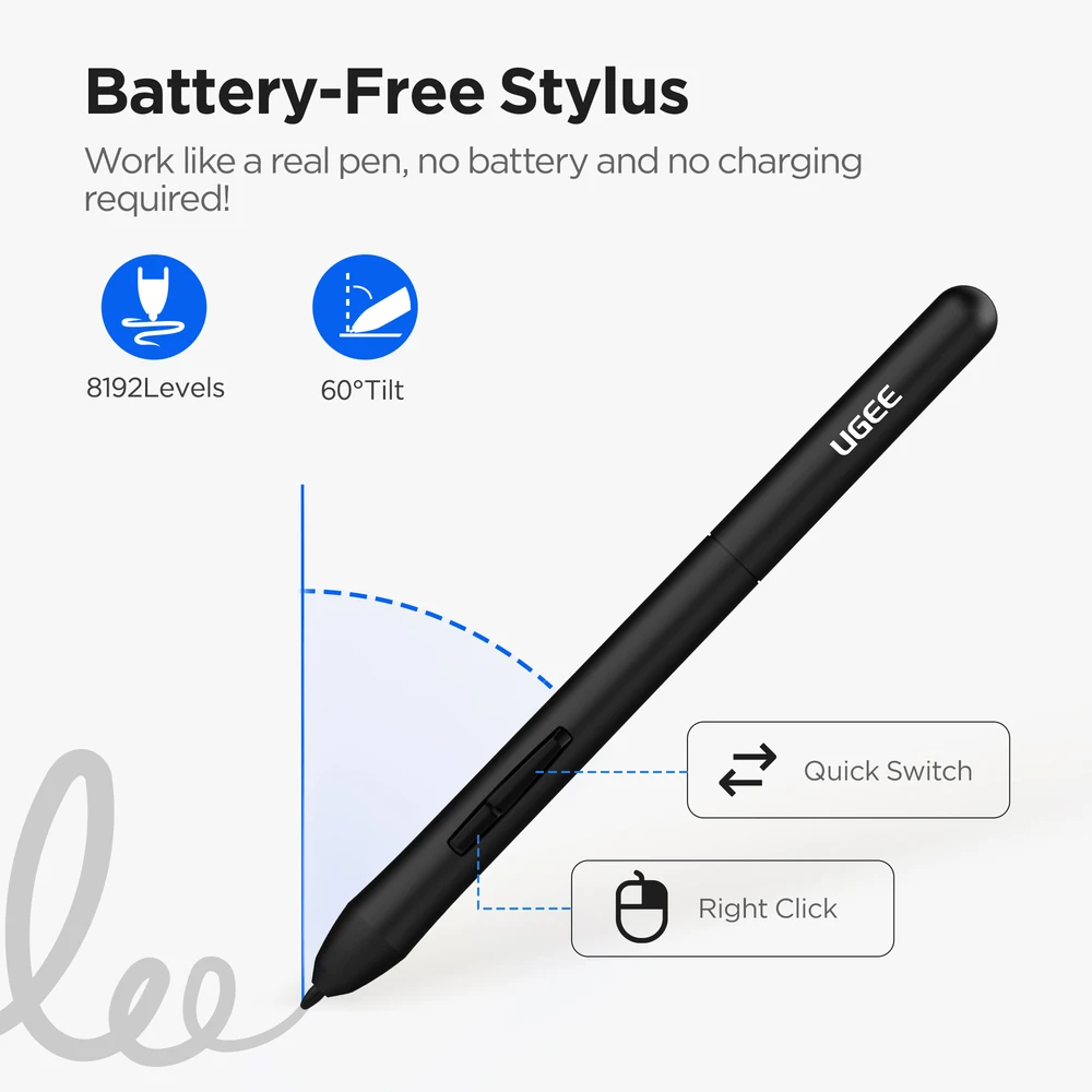 UGEE S640 Draw Graphic Tablet with Stylus 6.3x4 inches Drawing Digital Pen Tablet for Linux Mac Windows Android OSU
