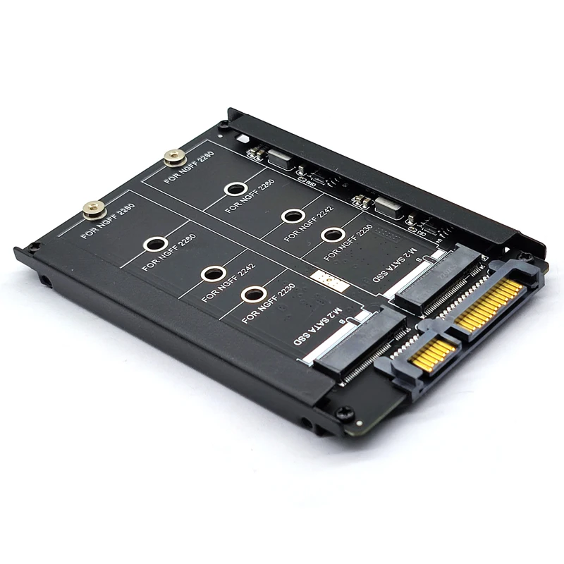 Metal Case Dual B+M Key M.2 NGFF SSD To 2.5 SATA 6Gb Adapter Card With Enclosure Socket M2 NGFF to SATA Adapter M.2 SATA Adapter