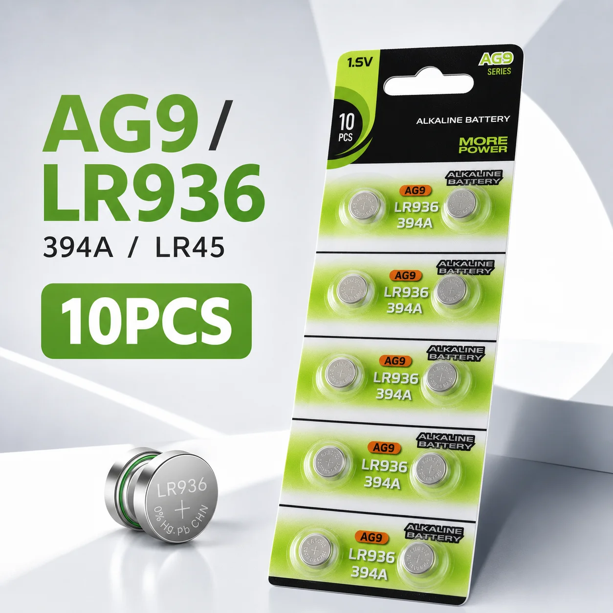 2-10 шт. батареек-таблеток AG9 LR936 394 SR936SW 1.55V для часов, игрушек, пультов дистанционного управления, G9A 194 394A LR45 L936F