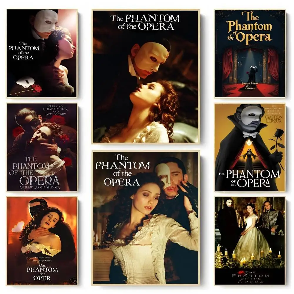1pc Movie The P_Phantom Of The O_Opera Poster Sticker Print Waterproof Wall Art For Living Room Bedroom Home Decor