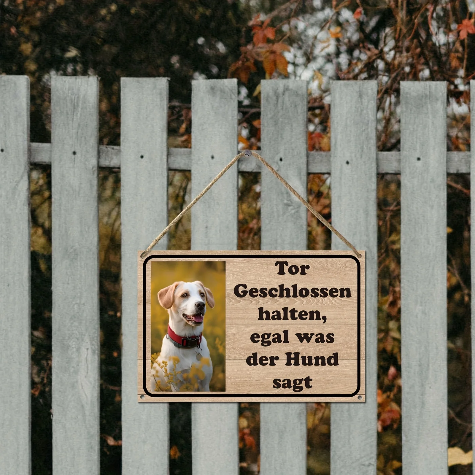 CCustomizable Pet Hanging Plaque, Upload Pet Photo Custom Text Sign, Vintage Metal Wall Fence Hanging Decor for Dog Cog Cat Owne