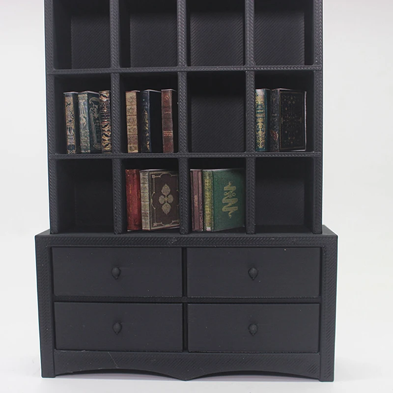1Pcs Miniature Retro Bookcase Mini Storage Display Cabinet BookcaseDollhouse Mini Furniture Scene Model  Doll House Accessories