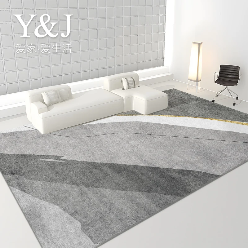 Light Luxury Cloakroom Non-slip Mat Large Area Carpets for Living Room Simple Bedroom Decor Cream Color Carpet Home Study Rug