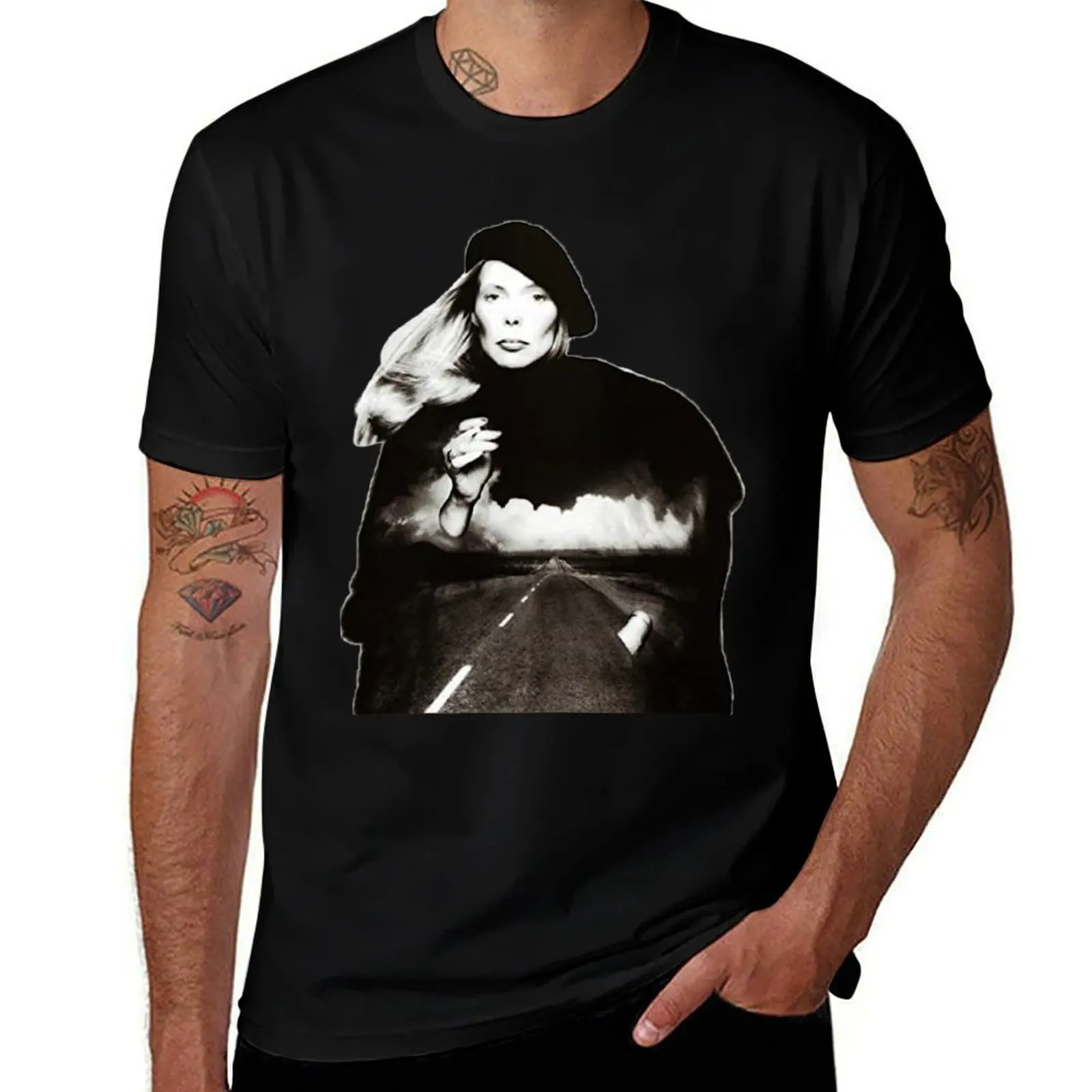 Camiseta Clásica Joni Mitchell, Camiseta Negra de Algodón Lisa para Hombre, Paquete de Camisetas para Hombre, Camiseta de Algodón Suave para Hombre, Camiseta de Algodón