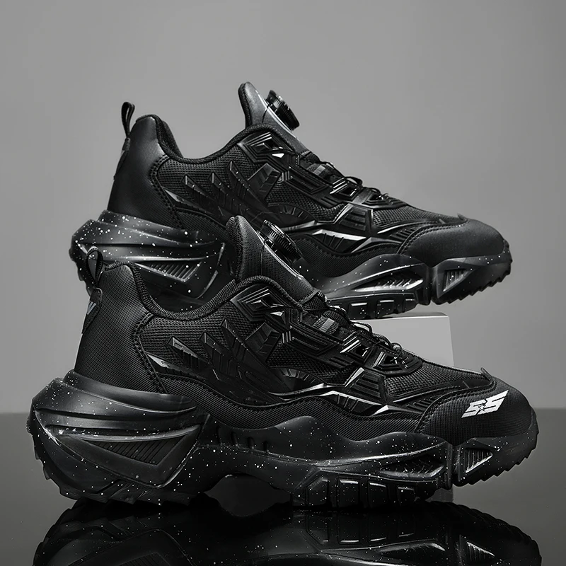 

Comfortable high top men's shoes with shock-absorbing rebound blade sports shoes, personalized graffiti upper, breathable fly we