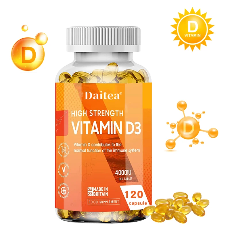 Vitamin D3 Capsules 4000IU Provide Immune and Bone Support and Promote Calcium Absorption