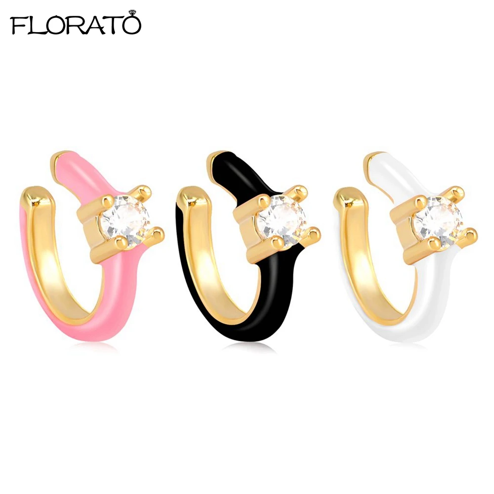 

1 PCS New Fashion Color Enamel Women Earrings 2024 Trend Multicolor Small Circle Ear Rings Simple and Fresh Hoops Jewelry Gifts