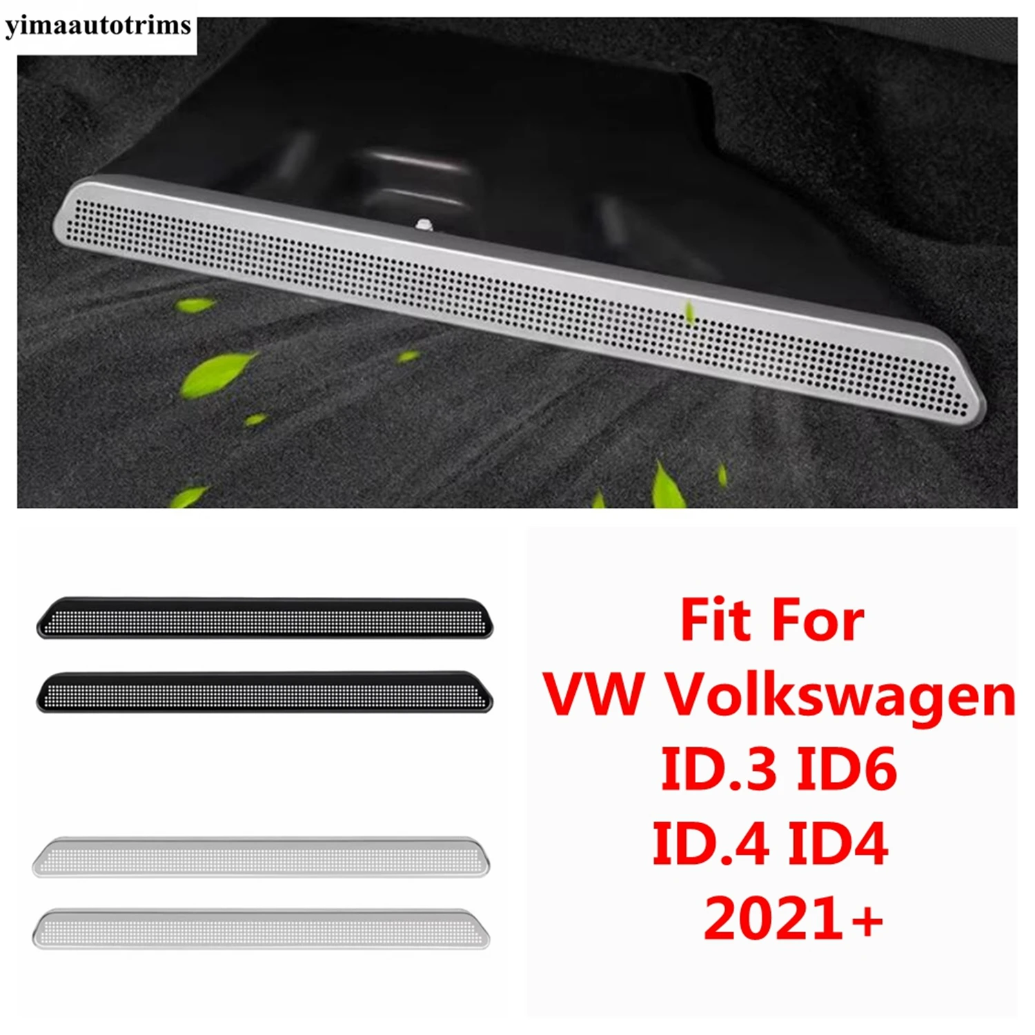 

2PCS Car Seat Under Floor Air AC Vent Outlet Grille Dust Cover Metal Accessories For VW Volkswagen ID.3 ID.4 ID4 ID6 2021 - 2024