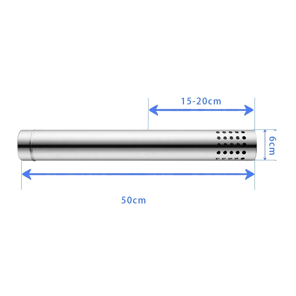 Tubo de estufa de 6cm de alta calidad, calentador de agua de descarga fuerte, tubos de chimenea, cubierta embellecedora de parabrisas, tubos de escape