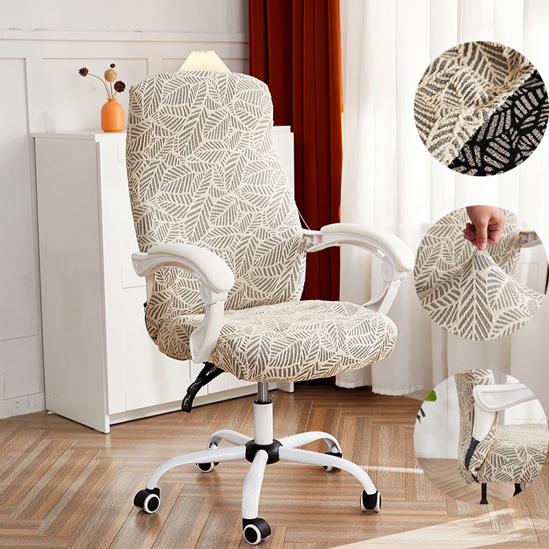 

Jacquard Office Chair Cover Stretch Computer Seat Covers Elastic Office Desk Funda Silla Escritorio Spandex Game Chair Slipcover