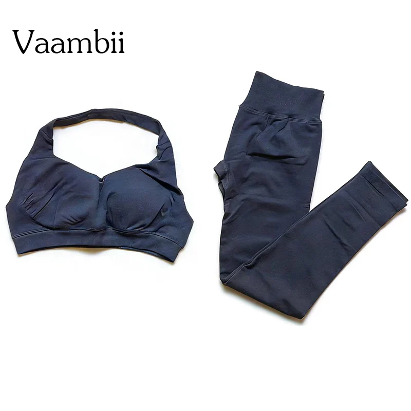 

Ударопрочная дышащая одежда для фитнеса, женский комплект из 2 предметов для спортзала XS-XL, бесшовный спортивный бюстгальтер с высокой талией