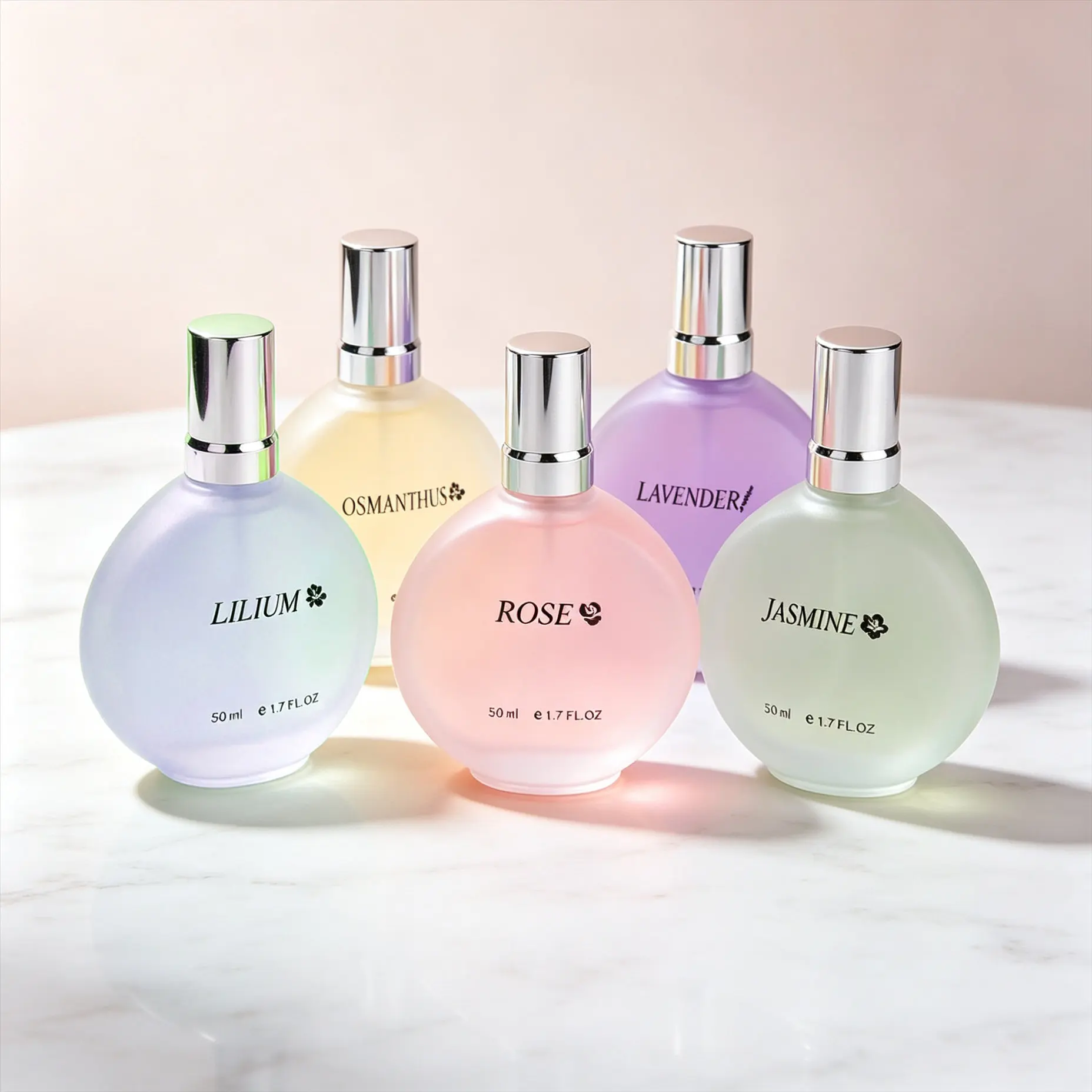 Branded Perfume, 1.7 oz Women's Fragrance, Classic Floral Scent: Jasmine, Lavender, Osmanthus, Rose, Lily, Natural Floral Fragrance, Gentle and Mild, a Social Perfume for Women.