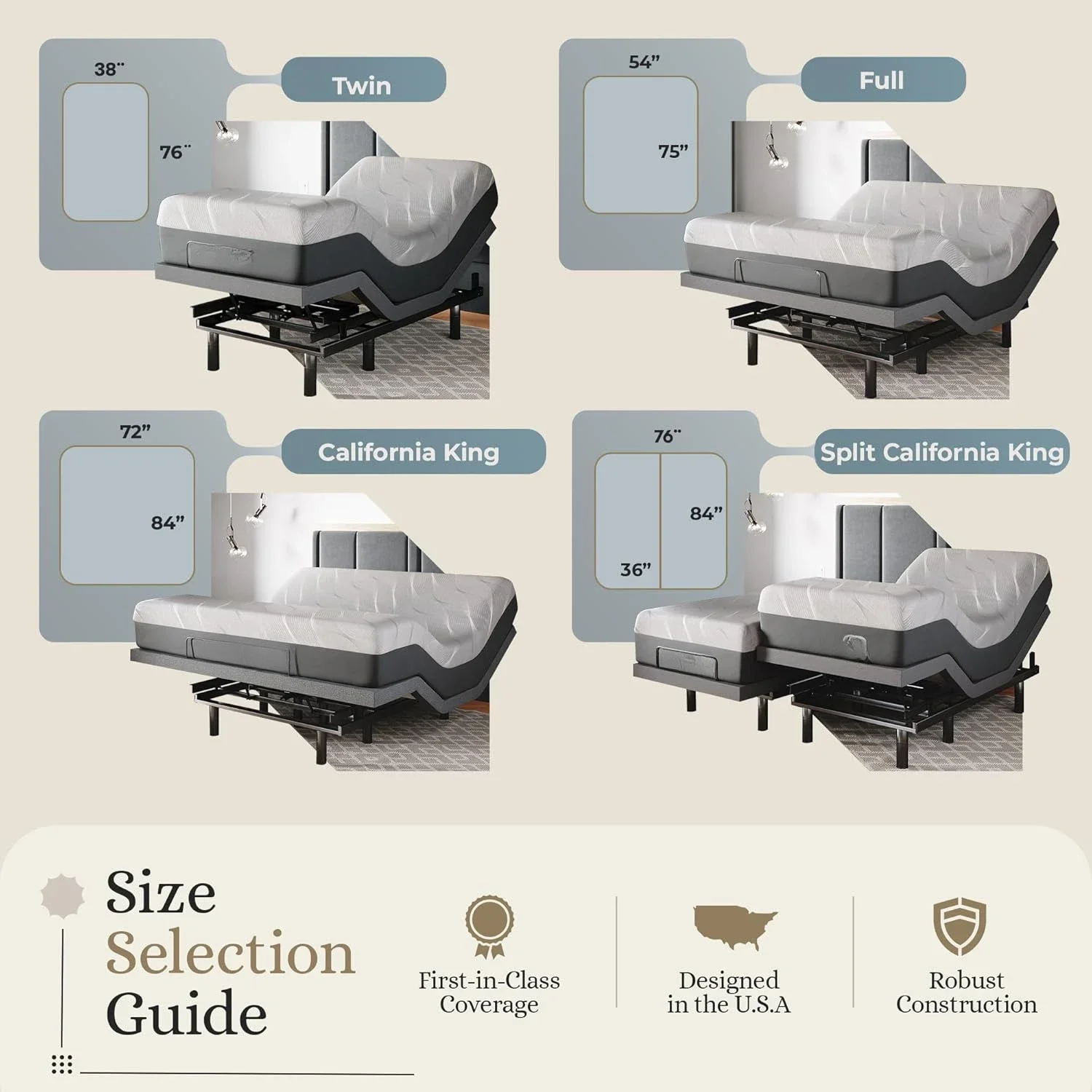 Classic Adjustable Bed Base Frame Hybrid Spring