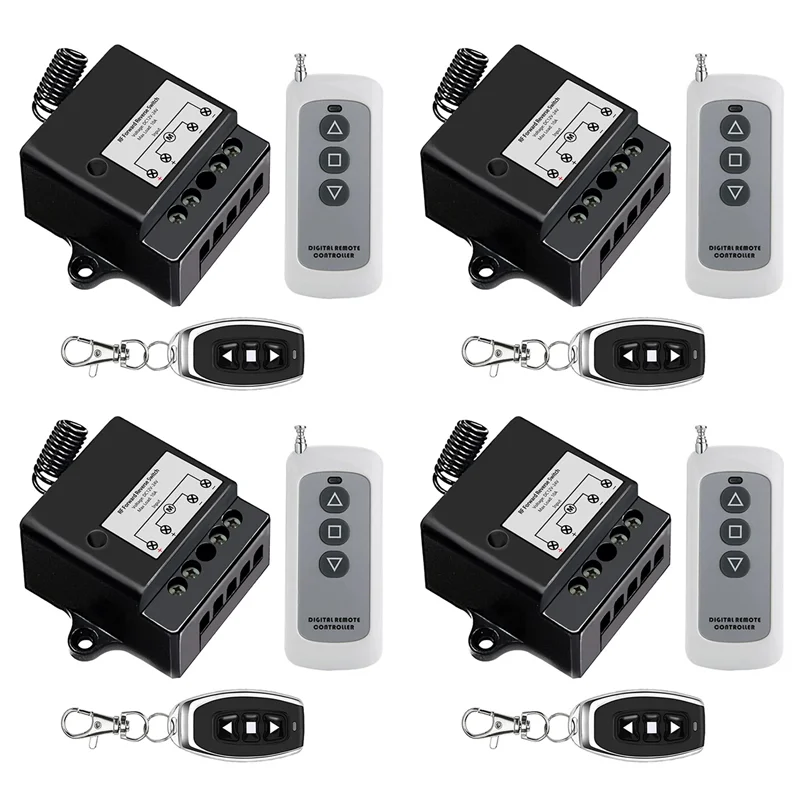A98T 4X DC12V-24V Forward Reverse Switch, Linear Actuator Remote Control, 10A Current, 165 Ft Range , With Remote