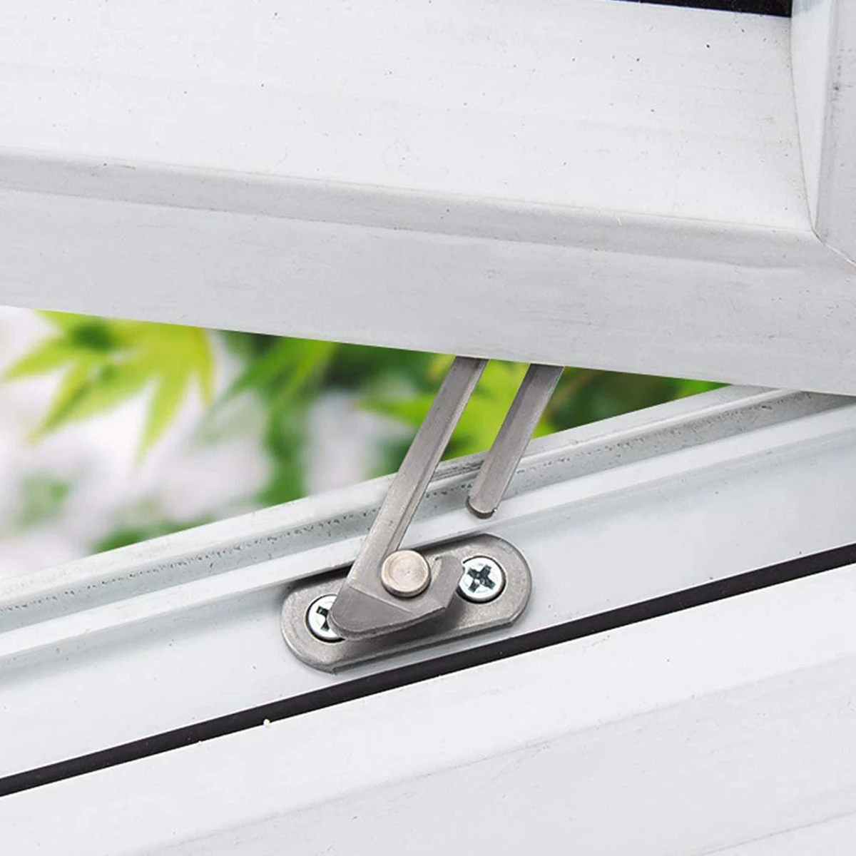 

2pcs Window Latch Stainless Steel Child Proof Locks Kids Stainless Steel Window Lock Sliding Hook Restrictor Glass Clamp