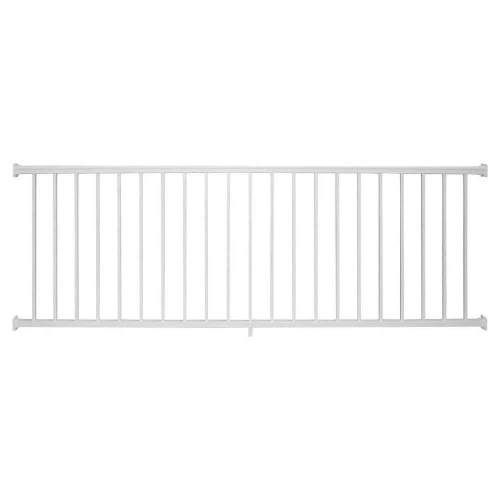 جديد - مجموعة درابزين داخلية وخارجية من الألومنيوم للطوابق والشرفات، مصنوعة بلمسة نهائية متينة ومنخفضة الصيانة باللون الأبيض #1