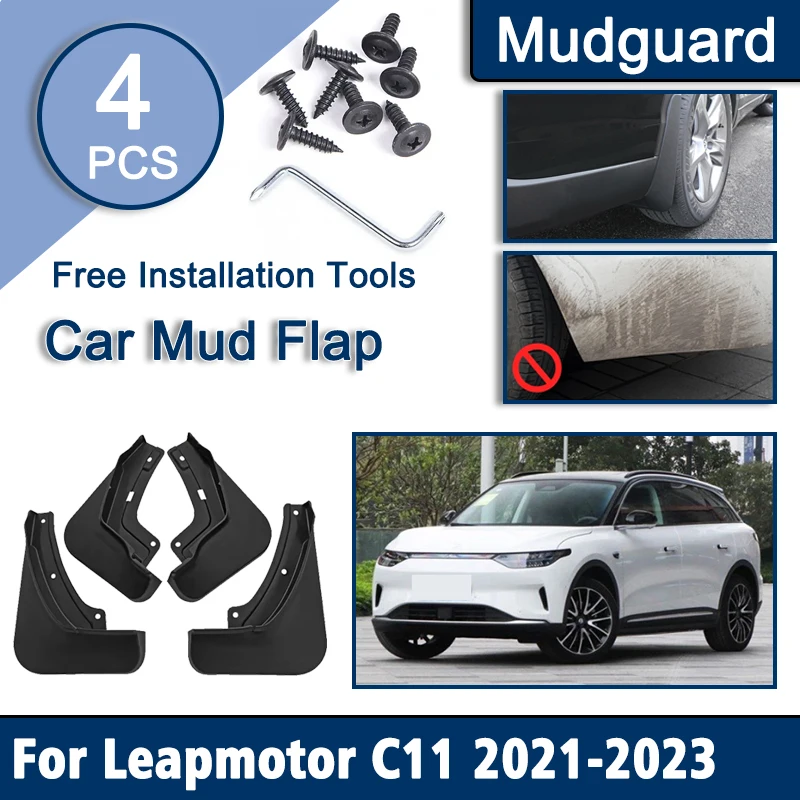 

4PCS For Leapmotor C11 2021 2022 2023 Car Mudflaps Mud Flaps Front Rear Mudguard Splash Guards Styling Protect Cars Accessories