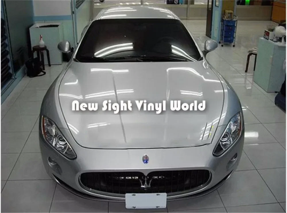 

High Quality Glossy Candy Silver Vinyl Foil Film Air Free Car Wrapping Size:1.52*18m/Roll(5ft*59ft)