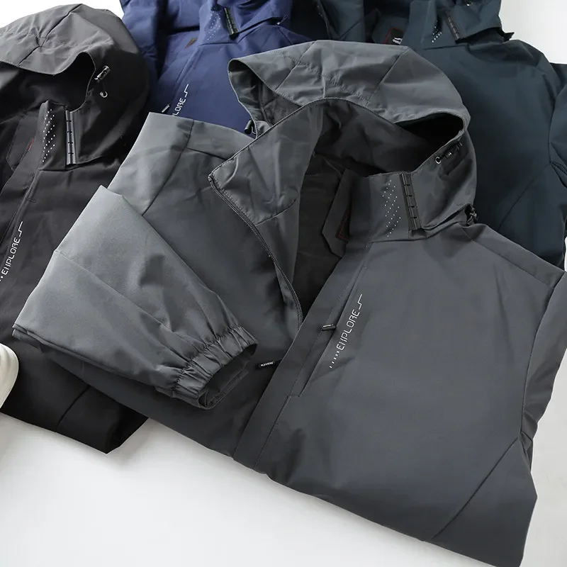 Technology three-proof There are large sizes! Autumn and winter thin cotton windproof and waterproof hooded jacket jacket jacket