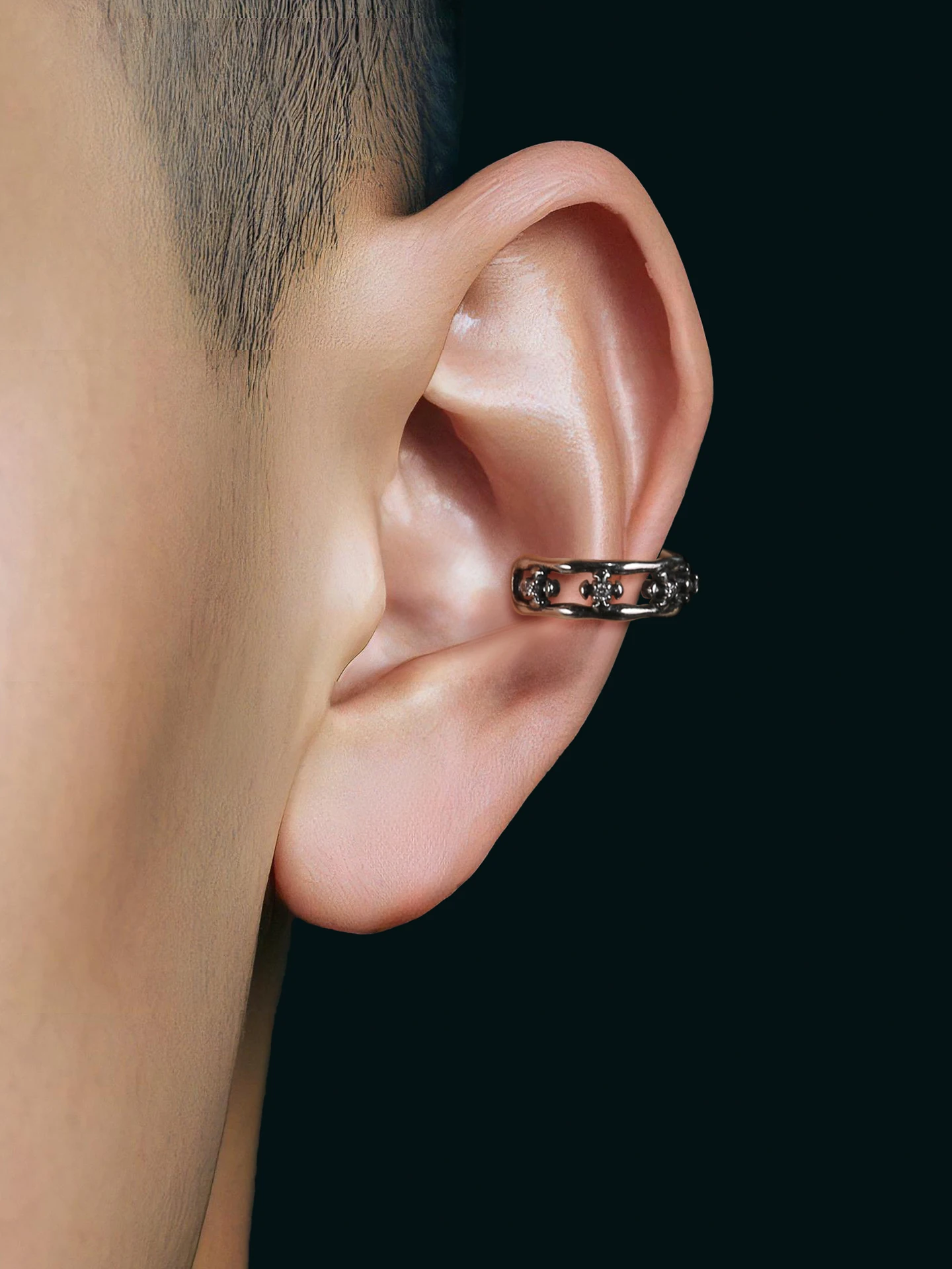 YUKI Pure Silver Ear Cuffs Unisex Hollow Cross Design Fashionable No Piercing Required Trendy Ear Jewelry Accessory